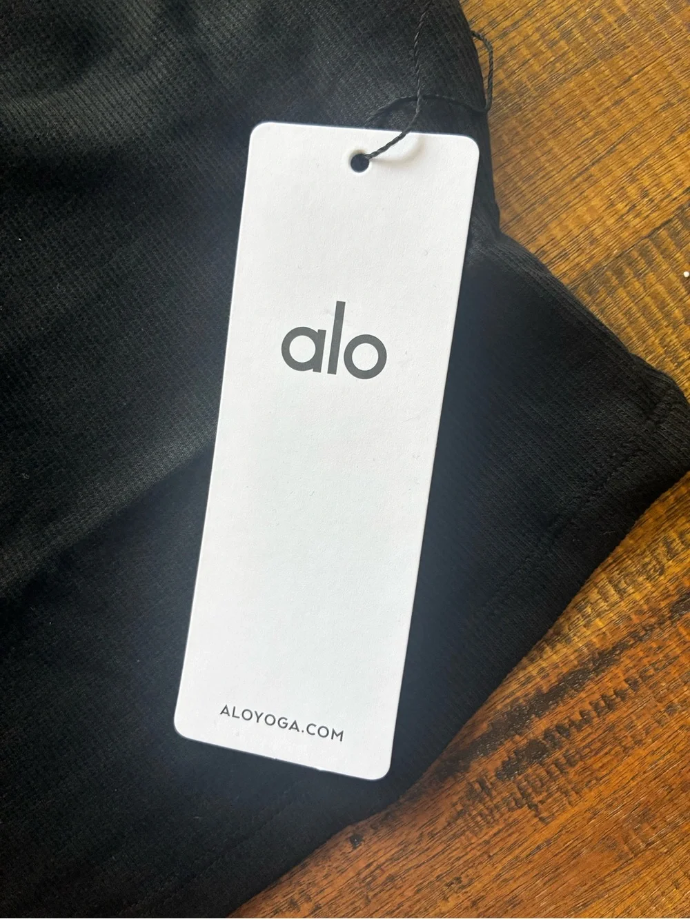 ALO Yoga Black Ribbed Racerback Crop Tank Top